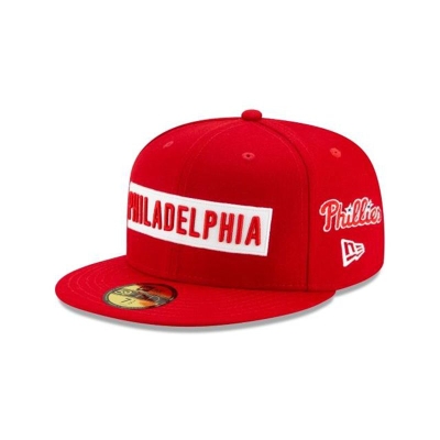 Sapca New Era Philadelphia Phillies MLB Boxed Wordmark 59FIFTY Fitted - Rosii